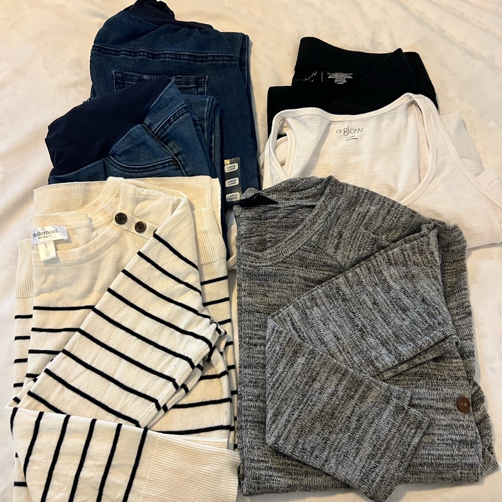Maternity Bundle Sweaters, Jeans, Leggings & Tank